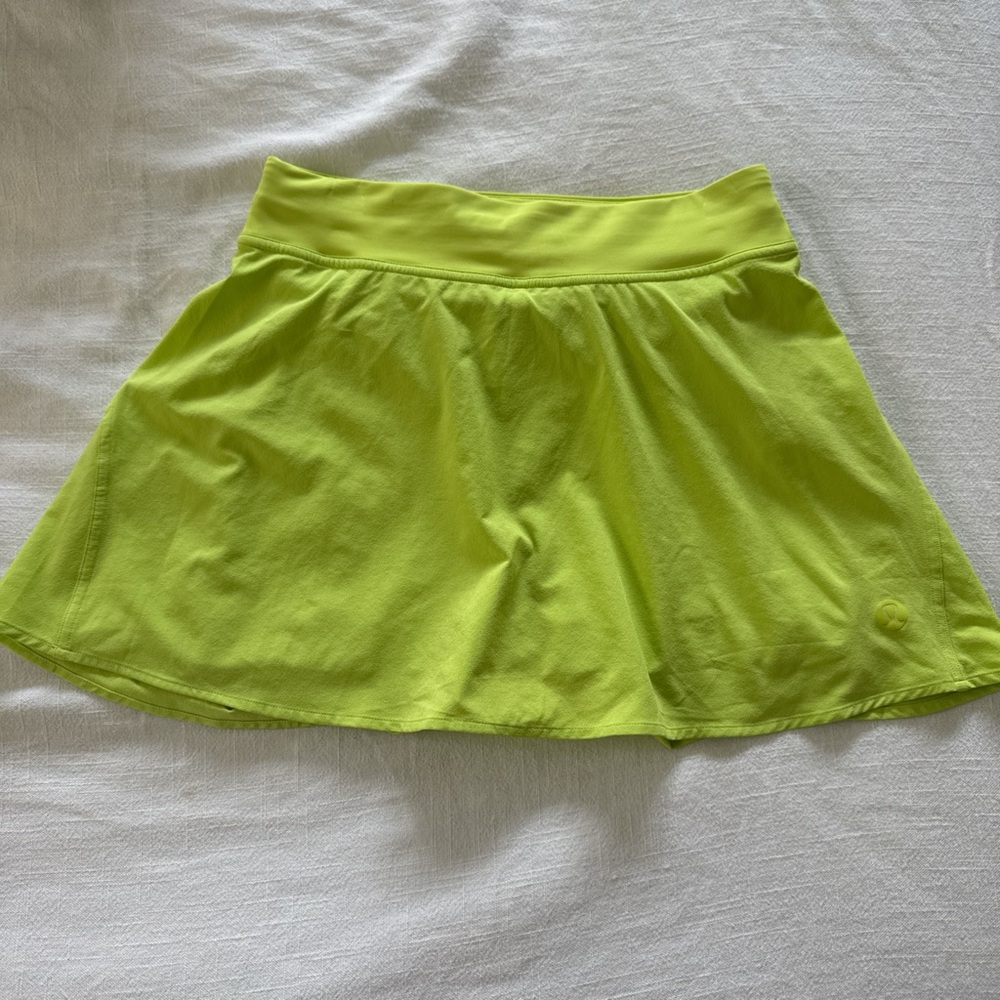 Lululemon High-Rise Neon Green Tennis Skirt